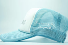 Load image into Gallery viewer, IM SORRY &quot;RHINESTONE&quot; TRUCKER (BABYBLUE/WHITE)
