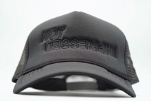 Load image into Gallery viewer, IM SORRY &quot;STITCHED&quot; TRUCKER (BLACK/BLACK)
