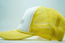 Load image into Gallery viewer, IM SORRY &quot;RHINESTONE&quot; TRUCKER (YELLOW/WHITE)
